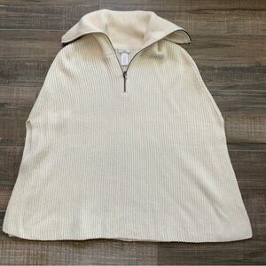 J. Jill Quarter Zip Cowl Neck Poncho Pullover Sweater